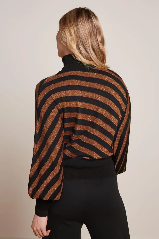 Tops and Shirts Women King Louie Tina Top Spiro Stripe Copper 8211 Spiro Stripe