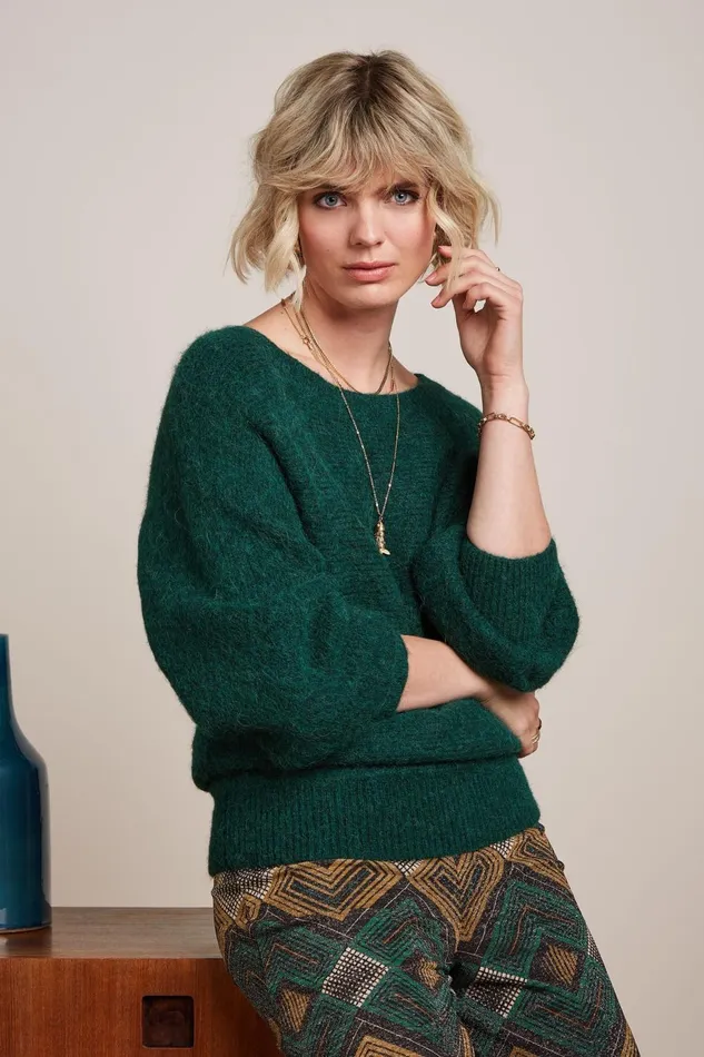 Tops and Shirts Women King Louie Valentina Top Millie Pine Green 8211 Millie