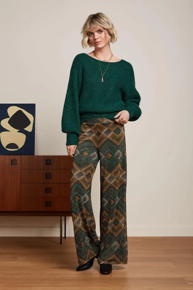 Tops and Shirts Women King Louie Valentina Top Millie Pine Green 8211 Millie