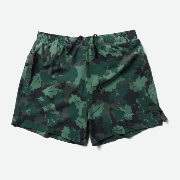 Trail Running Short Sea Moss Leaf Print Men Merrell Bottoms