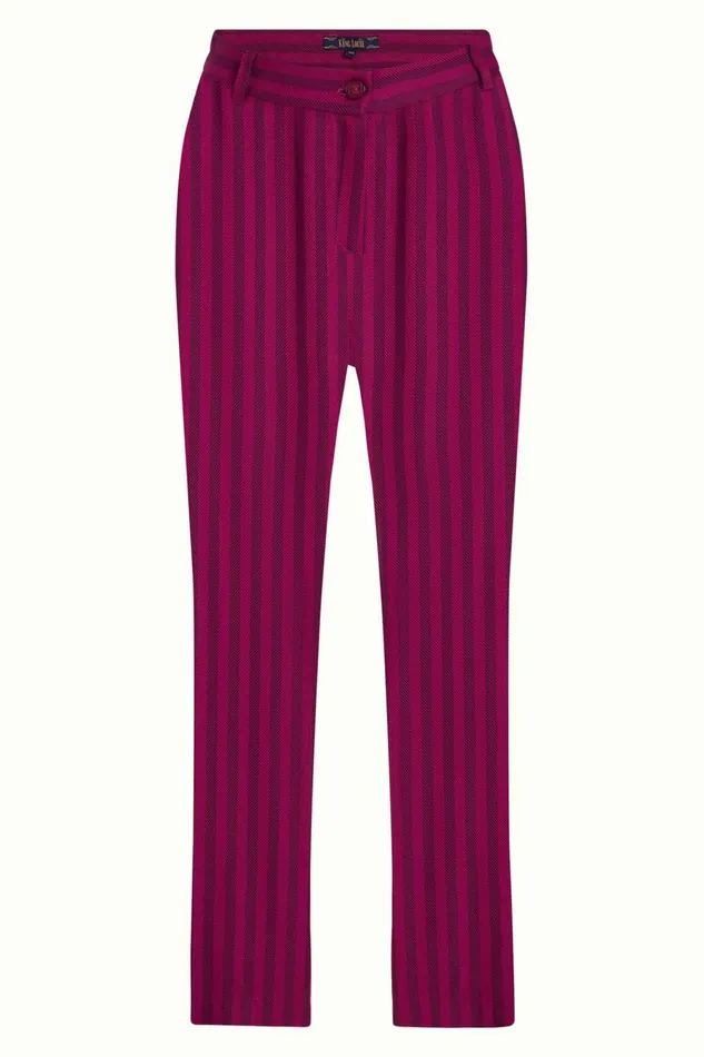 Trousers Women King Louie Ann Pants Metro Stripe Wild Fuchsia 8211 Metro Stripe