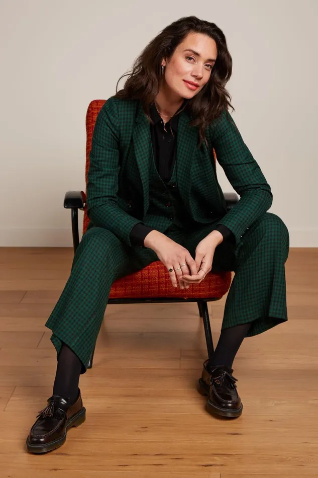Trousers Women King Louie Federica Pants Norman Check Avar Green 8211 Norman Check Trousers Women King Louie Federica Pants Norman Check Avar Green 8211 Norman Check