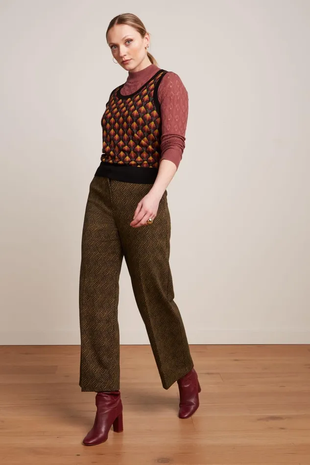 Trousers Women King Louie Federica Pants Ruby Jacquard Black 8211 Ruby Jacquard