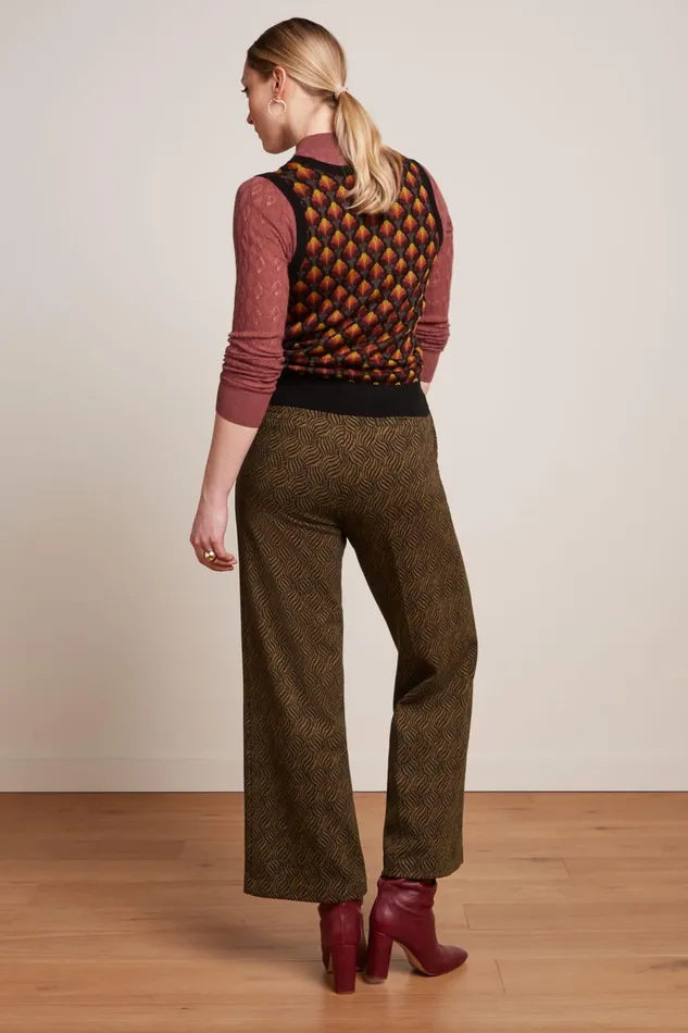 Trousers Women King Louie Federica Pants Ruby Jacquard Black 8211 Ruby Jacquard