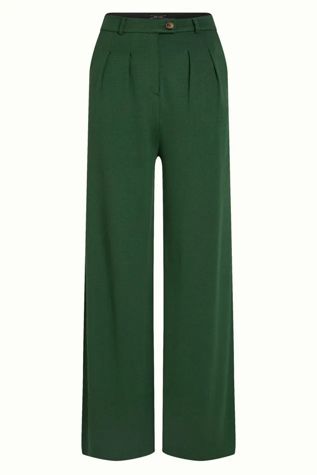 Trousers Women King Louie Fintan Pants Milano Crepe Forest Green 8211 Milano Crepe