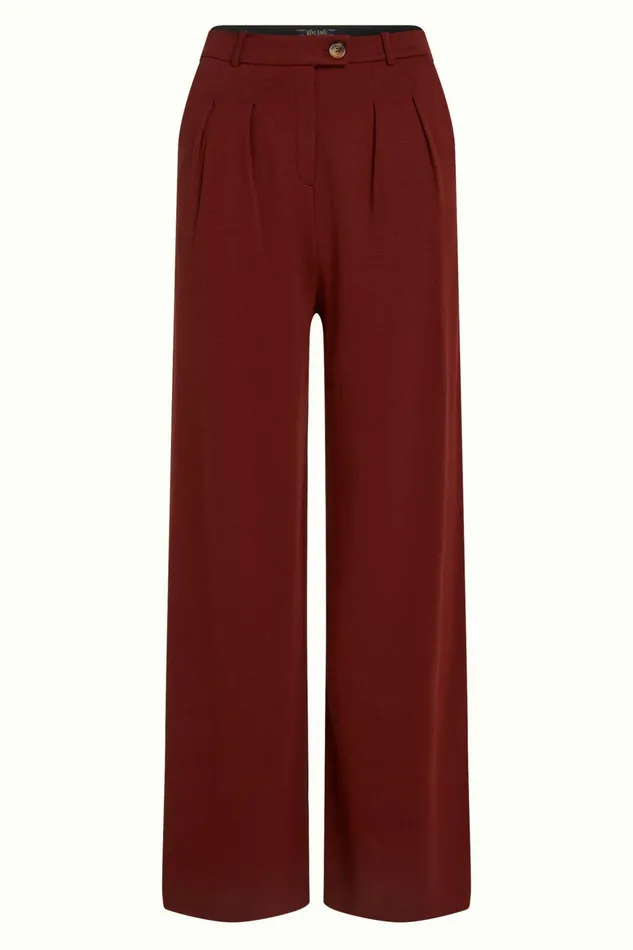 Trousers Women King Louie Fintan Pants Milano Crepe Sandelwood Brown 8211 Milano Crepe