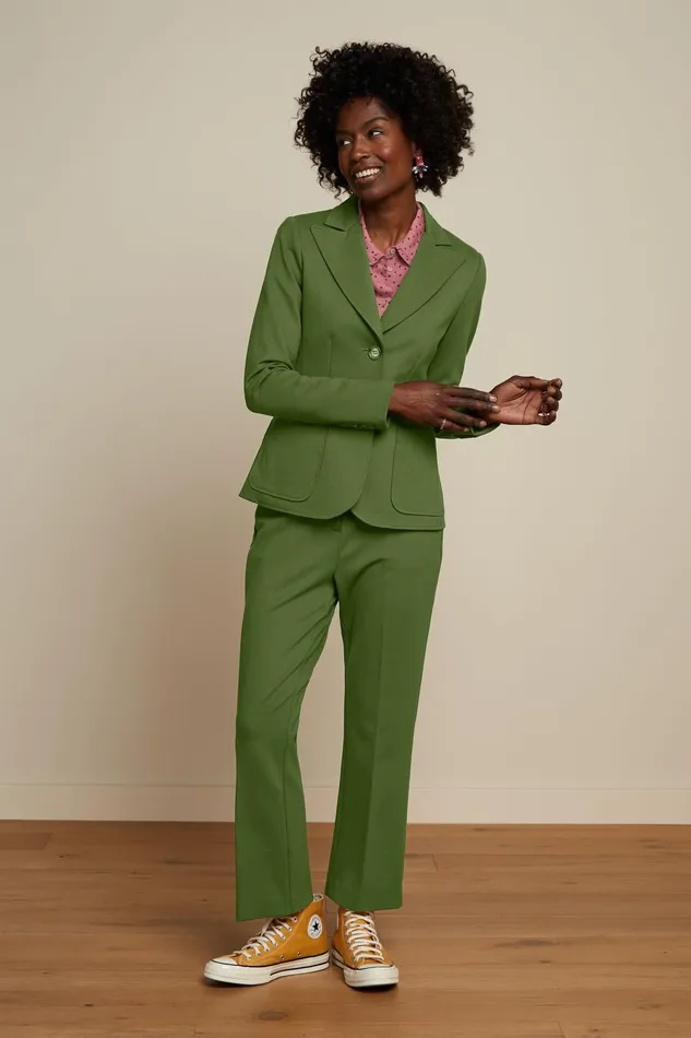 Trousers Women King Louie Jenny Pants Uni Rodeo Olive Green 8211 Uni Rodeo