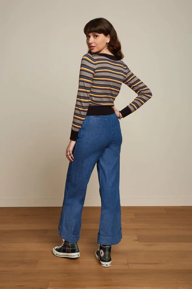 Trousers Women King Louie Lisa Culotte Chambray Denim Blue 8211 Chambray