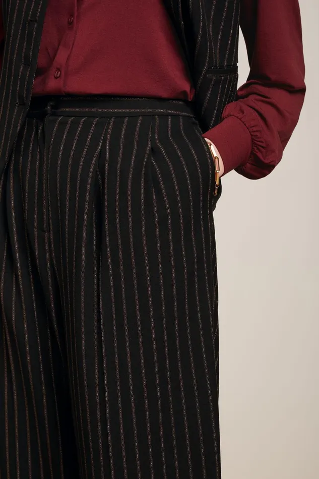 Trousers Women King Louie Peggy Pants Ziggy Stripe Black 8211 Ziggy Stripe