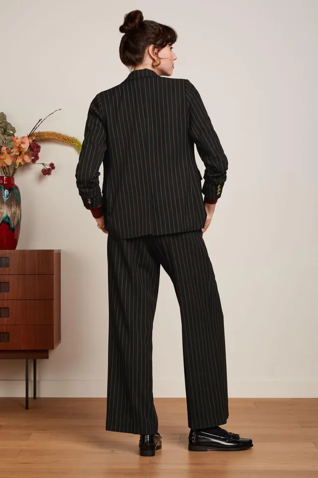Trousers Women King Louie Peggy Pants Ziggy Stripe Black 8211 Ziggy Stripe