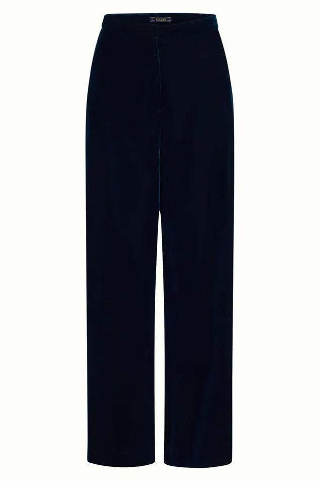 Trousers Women King Louie Peppa Pants Gamine Velvet Pond Blue 8211 Gamine Velvet