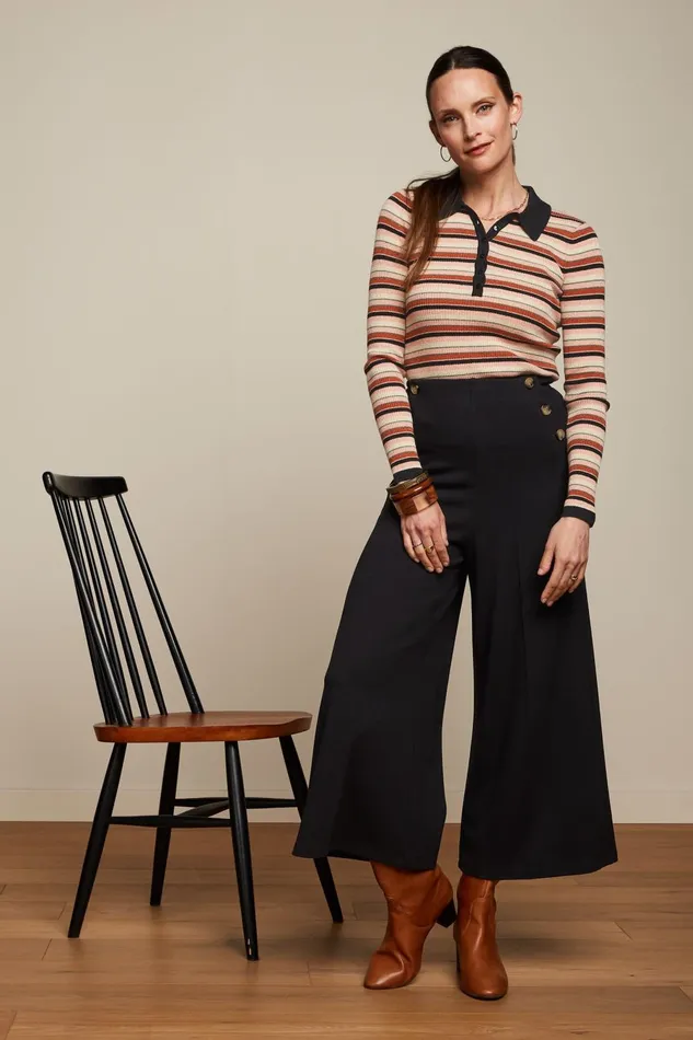 Trousers Women King Louie Pia Culotte Milano Uni Black 8211 Milano Uni