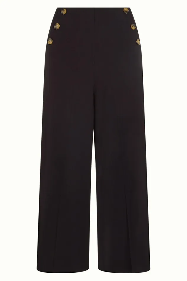Trousers Women King Louie Pia Culotte Milano Uni Black 8211 Milano Uni