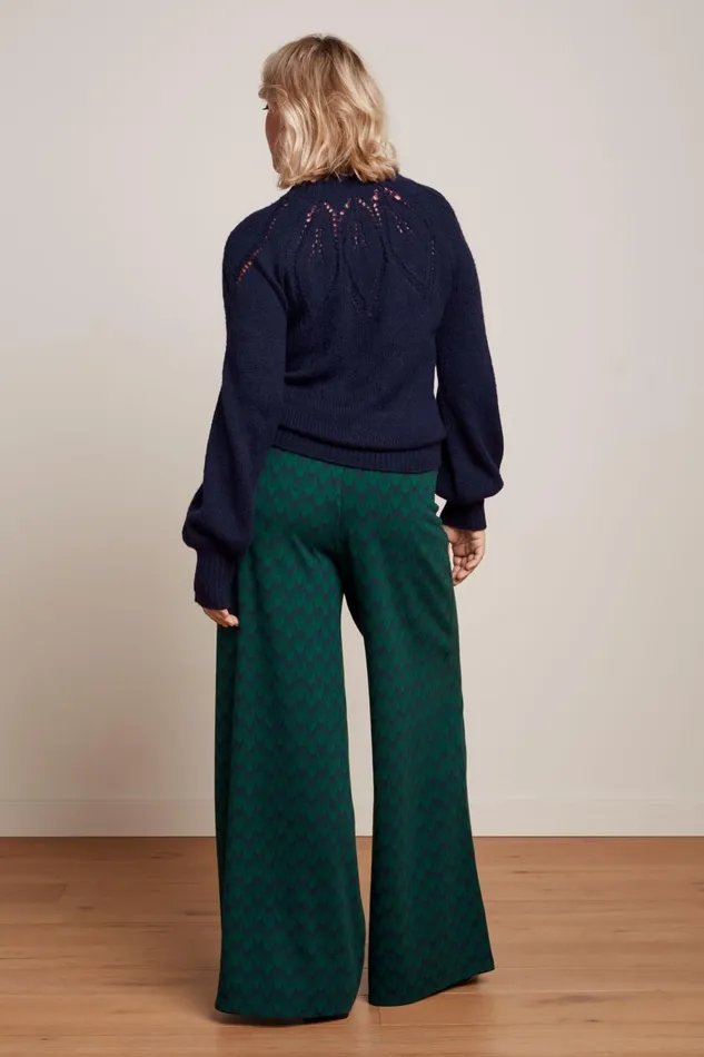 Trousers Women King Louie Pia Pants Duffy Jacquard Evening Blue 8211 Duffy