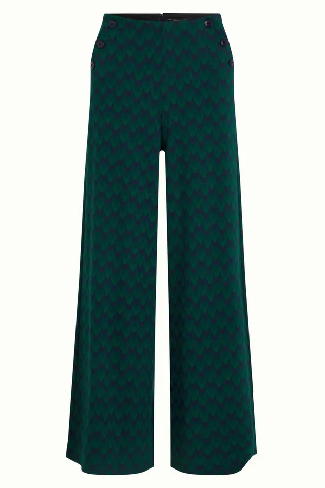 Trousers Women King Louie Pia Pants Duffy Jacquard Evening Blue 8211 Duffy