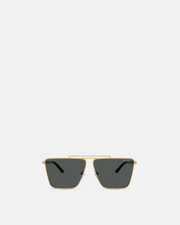 Tubular Greca Sunglasses Blackgold Men Versace Sunglasses