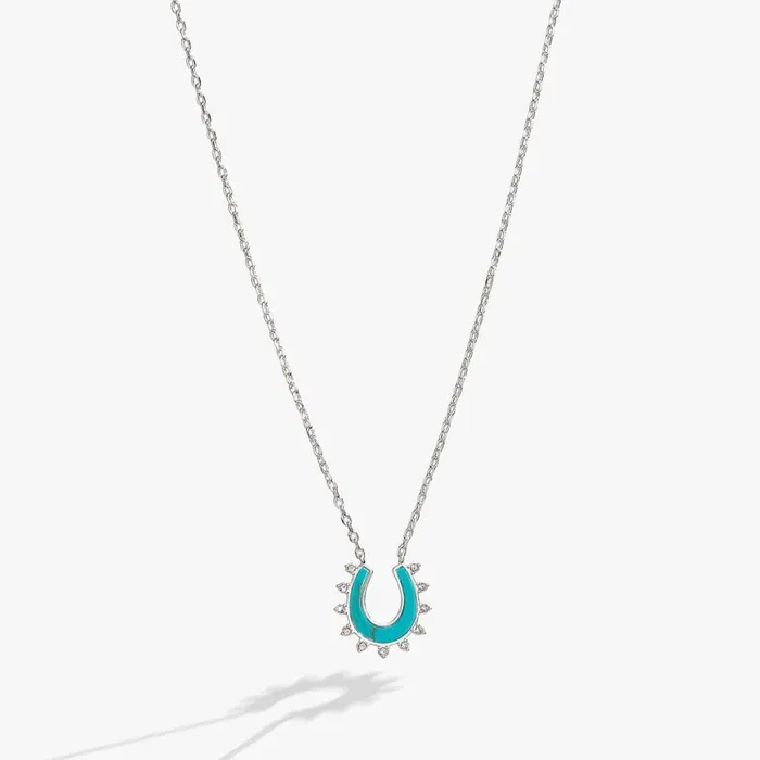 Turquoise Horseshoe Necklace Silver Women Alex And Ani Luck