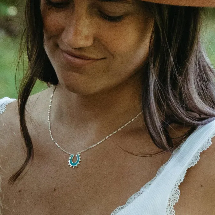 Turquoise Horseshoe Necklace Silver Women Alex And Ani Luck