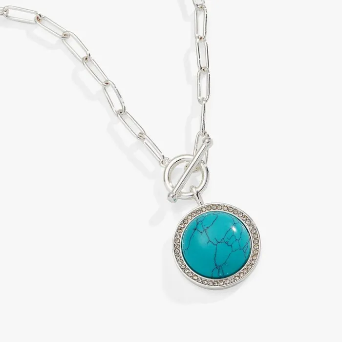 Turquoise Toggle Necklace Silver Women Alex And Ani Strength Protection