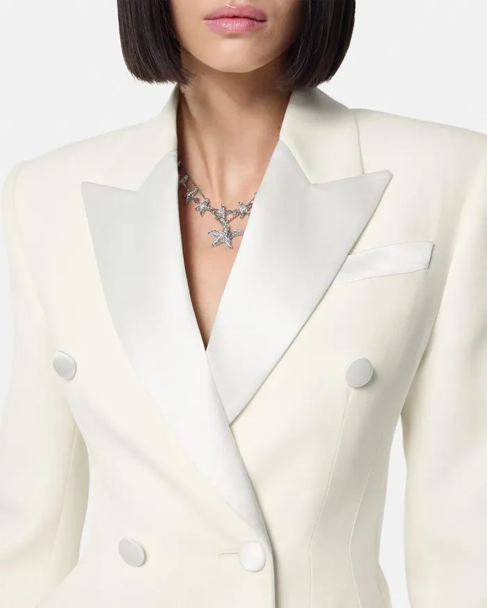 Tuxedo Hourglass Blazer White Women Versace Dresses