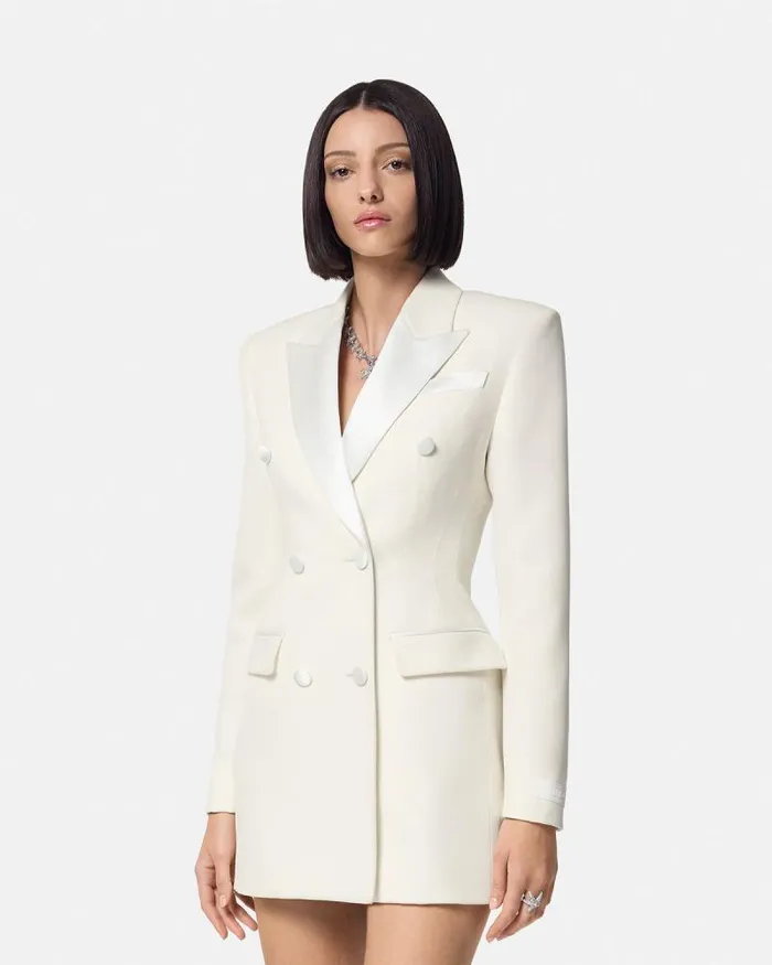 Tuxedo Hourglass Blazer White Women Versace Dresses