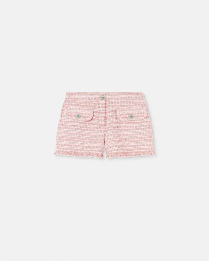 Tweed Mini Shorts Light Pink Women Versace Suits