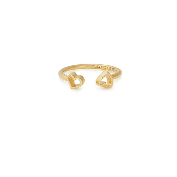 Two Hearts Ring 14kt Gold Over Sterling Silver Women Alex And Ani Heart