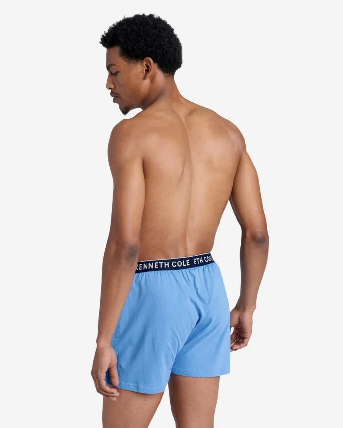 Underwear and Loungewear Men Kenneth Cole Cotton Stretch Sleepwear Boxer Shorts 3Pack Blue