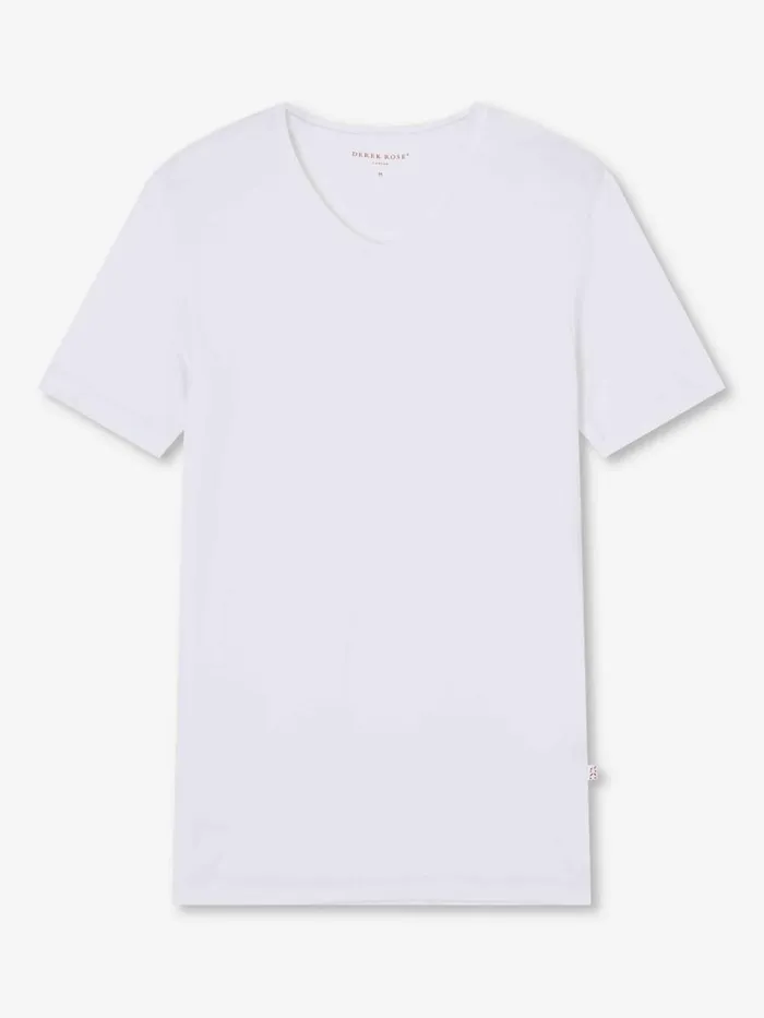 Underwear TShirts Men Derek Rose Underwear VNeck TShirt Alex Micro Modal Stretch White