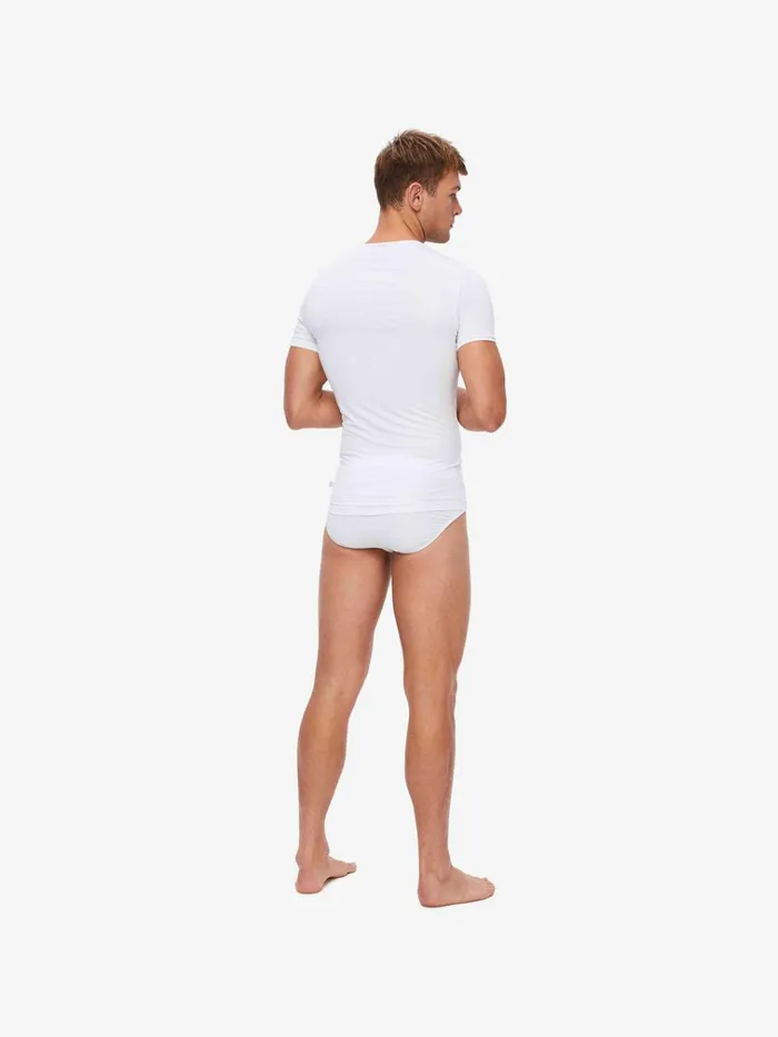 Underwear TShirts Men Derek Rose Underwear VNeck TShirt Alex Micro Modal Stretch White