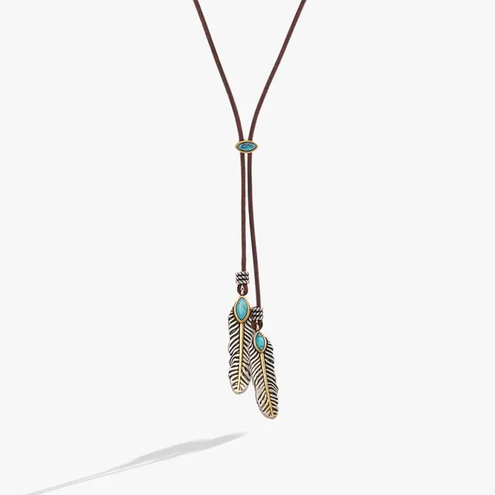 Untamed Turquoise Lariat Necklace Two Tone Women Alex And Ani Necklaces
