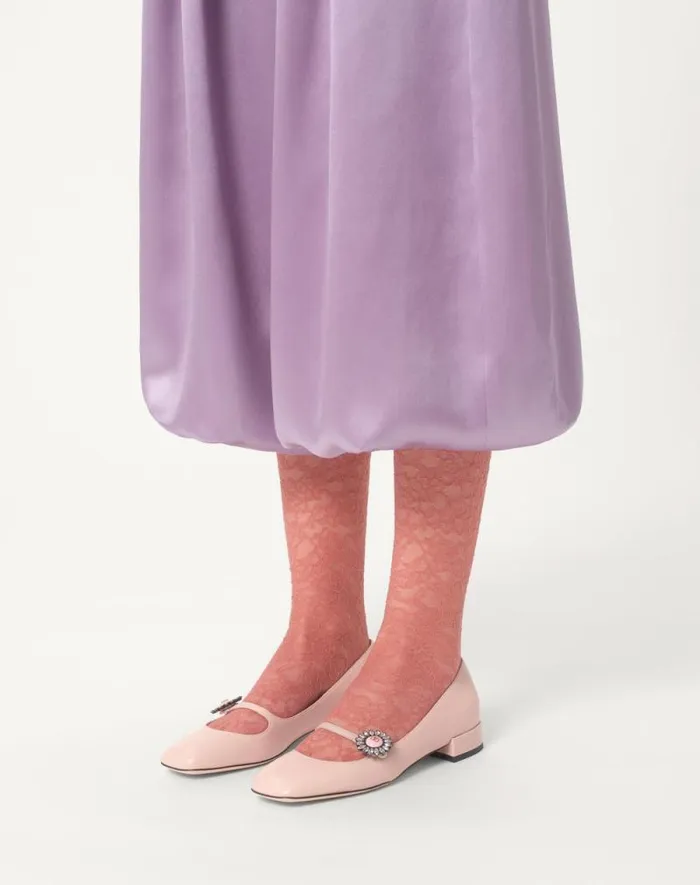 Valentino Ballerinas Woman Maryjane Preshoes Ballerina In Kidskin With Jewel Button 20mm For Woman In Water Rosecrystalpink Water Rosecrystalpink Valentino Ballerinas Woman Maryjane Preshoes Ballerina In Kidskin With Jewel Button 20mm For Woman In Water Rosecrystalpink Water Rosecrystalpink