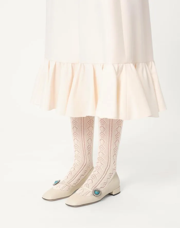 Valentino Ballerinas Woman Maryjane Preshoes Ballerina In Kidskin With Jewel Button 20mm For Woman In Water Rosecrystalpink Water Rosecrystalpink Valentino Ballerinas Woman Maryjane Preshoes Ballerina In Kidskin With Jewel Button 20mm For Woman In Water Rosecrystalpink Water Rosecrystalpink