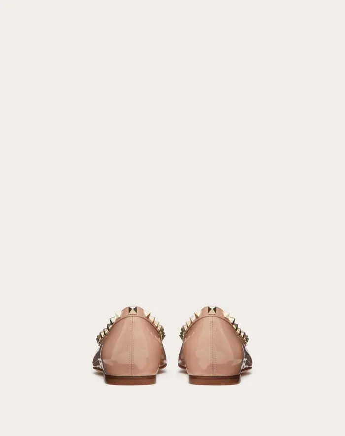 Valentino Ballerinas Woman Rockstud Patent Leather Ballerina For Woman In Black Black Valentino Ballerinas Woman Rockstud Patent Leather Ballerina For Woman In Black Black