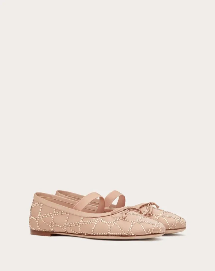 Valentino Ballerinas Woman Toile Iconographe Ballerina With Crystals For Woman In Skin Skin Valentino Ballerinas Woman Toile Iconographe Ballerina With Crystals For Woman In Skin Skin