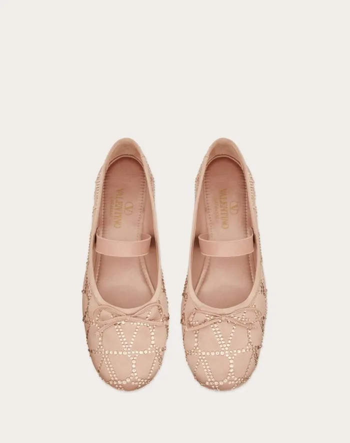 Valentino Ballerinas Woman Toile Iconographe Ballerina With Crystals For Woman In Skin Skin Valentino Ballerinas Woman Toile Iconographe Ballerina With Crystals For Woman In Skin Skin