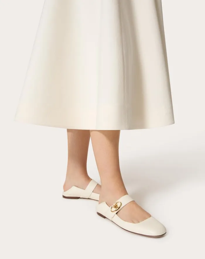 Valentino Ballerinas Woman Vlogo Locker Maryjane Ballerina In Calfskin For Woman In Black Black Valentino Ballerinas Woman Vlogo Locker Maryjane Ballerina In Calfskin For Woman In Black Black