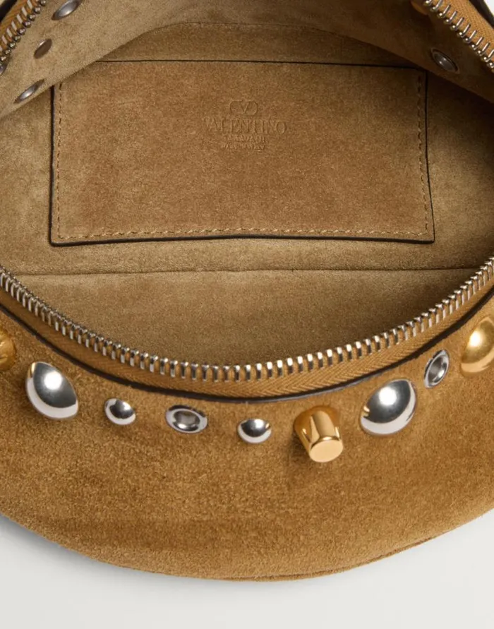 Valentino Belt Bags Man Valentino Garavani Nellcte Suede Belt Bag For Man In Havana Beige Havana Beige
