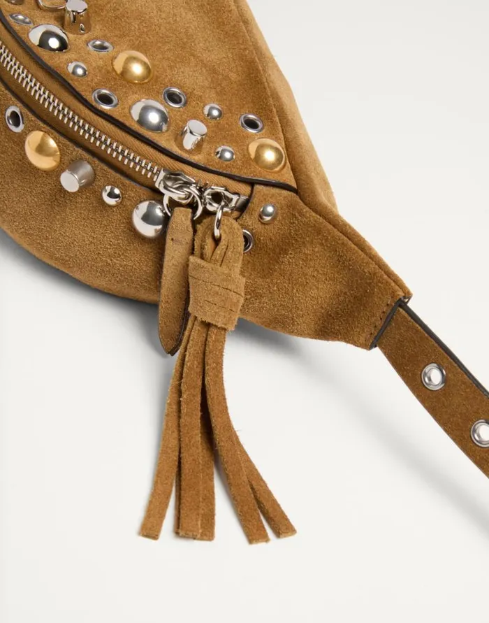 Valentino Belt Bags Man Valentino Garavani Nellcte Suede Belt Bag For Man In Havana Beige Havana Beige