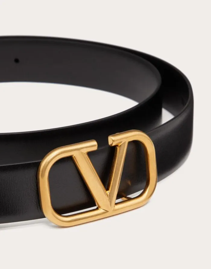 Valentino Belts Man Vlogo Signature Calfskin Belt For Man In Black Black Valentino Belts Man Vlogo Signature Calfskin Belt For Man In Black Black