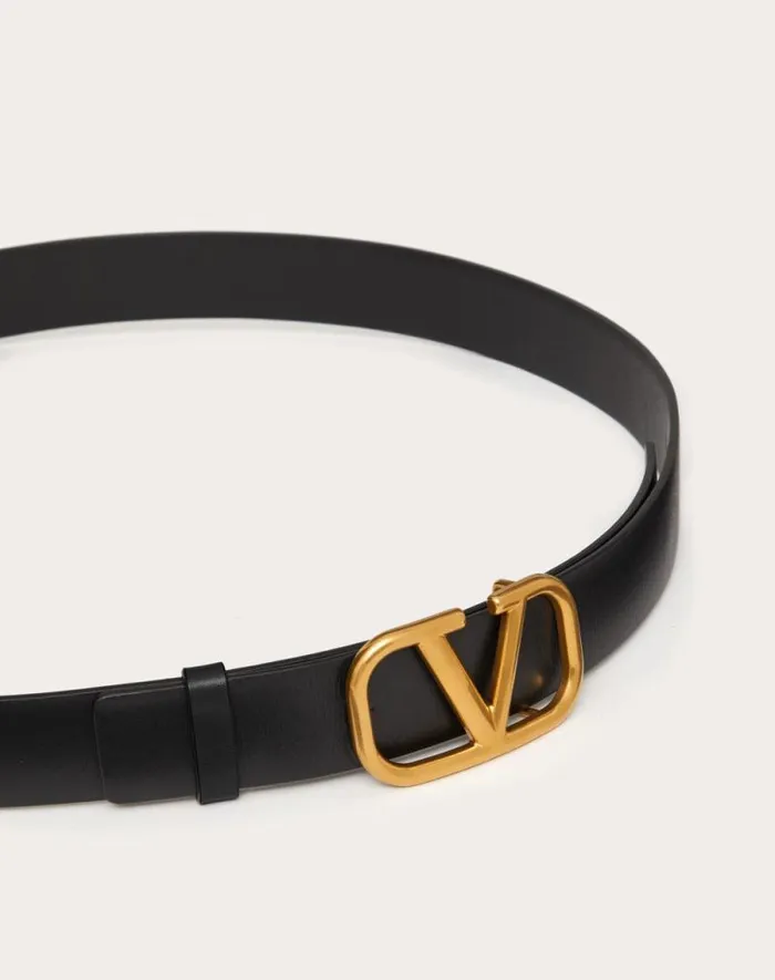 Valentino Belts Man Vlogo Signature Calfskin Belt For Man In Black Black Valentino Belts Man Vlogo Signature Calfskin Belt For Man In Black Black