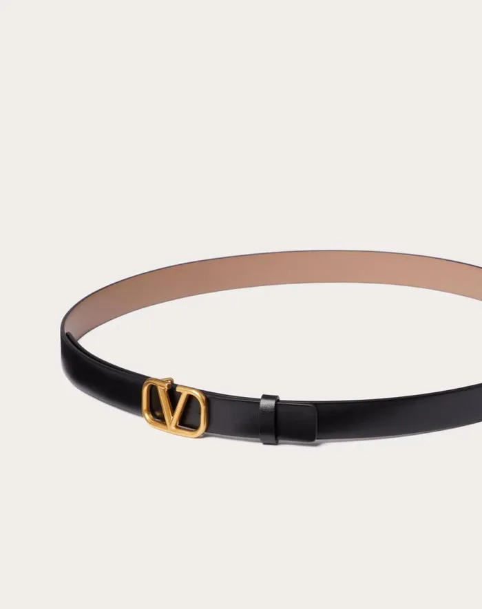 Valentino Belts Woman Reversible Vlogo Signature Belt In Glossy Calfskin 20 Mm For Woman In Blackpure Red Blackpure Red Valentino Belts Woman Reversible Vlogo Signature Belt In Glossy Calfskin 20 Mm For Woman In Blackpure Red Blackpure Red