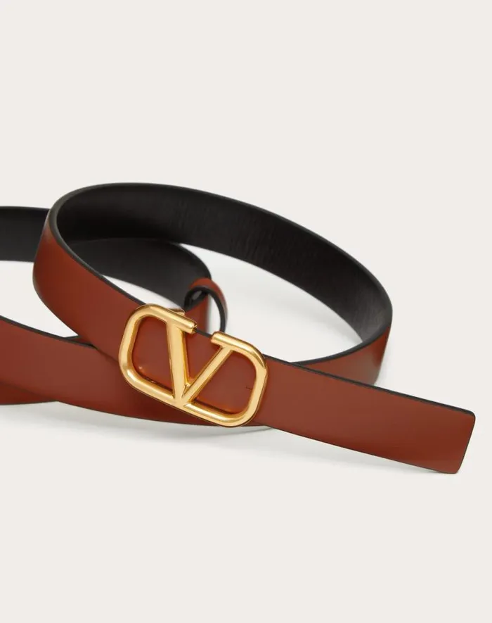 Valentino Belts Woman Reversible Vlogo Signature Belt In Glossy Calfskin 20 Mm For Woman In Blackpure Red Blackpure Red Valentino Belts Woman Reversible Vlogo Signature Belt In Glossy Calfskin 20 Mm For Woman In Blackpure Red Blackpure Red