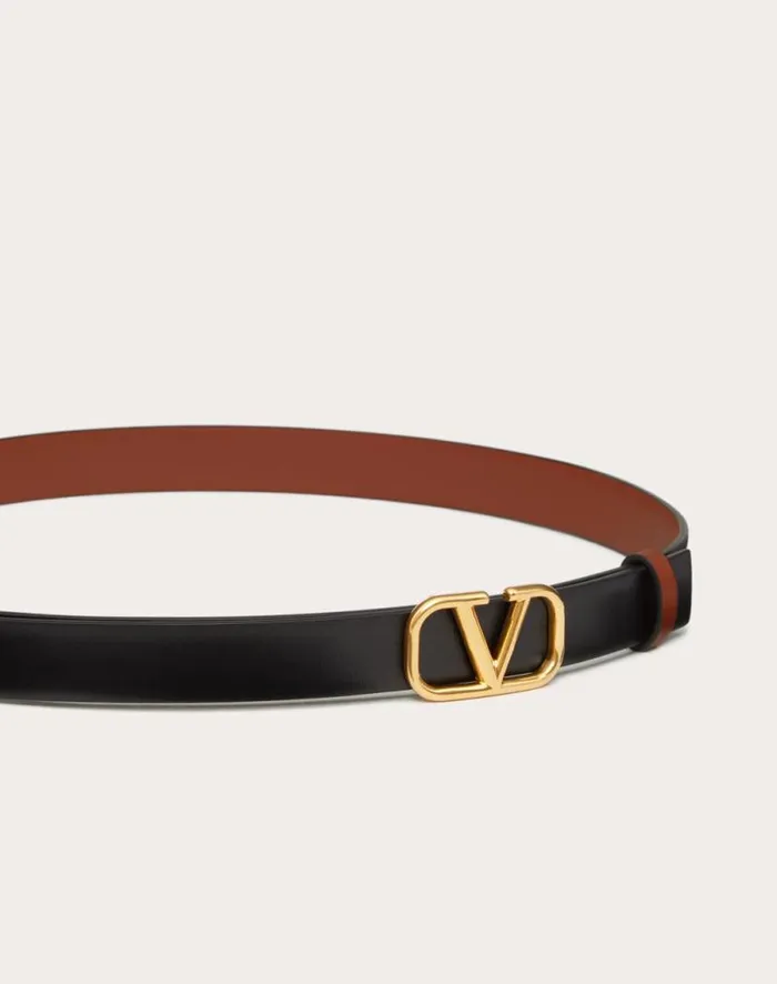 Valentino Belts Woman Reversible Vlogo Signature Belt In Glossy Calfskin 20 Mm For Woman In Blackpure Red Blackpure Red Valentino Belts Woman Reversible Vlogo Signature Belt In Glossy Calfskin 20 Mm For Woman In Blackpure Red Blackpure Red