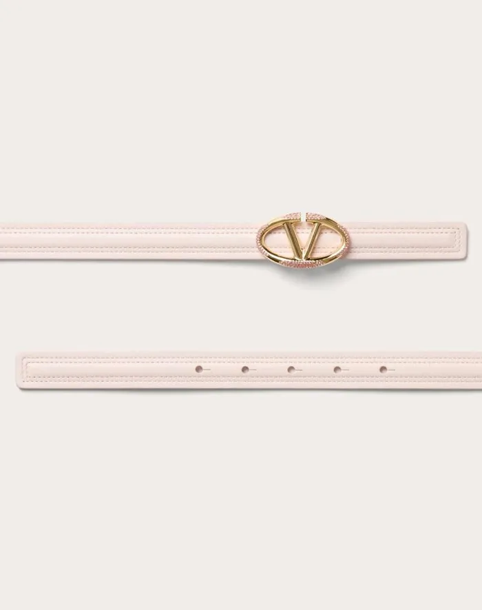 Valentino Belts Woman The Bold Edition Vlogo Shiny Calfskin Belt 20 Mm For Woman In Black Black Valentino Belts Woman The Bold Edition Vlogo Shiny Calfskin Belt 20 Mm For Woman In Black Black