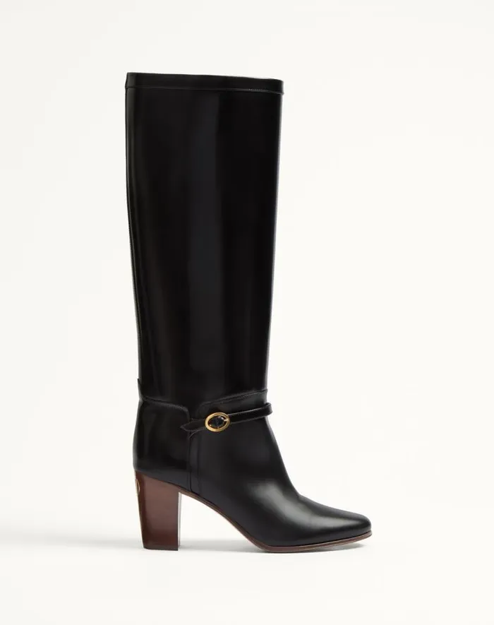 Valentino Boots Woman Pattie Calfskin Boot 75mm For Woman In Ivory Ivory