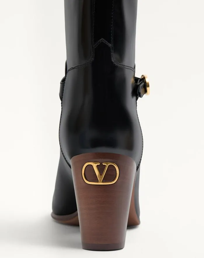 Valentino Boots Woman Pattie Calfskin Boot 75mm For Woman In Ivory Ivory