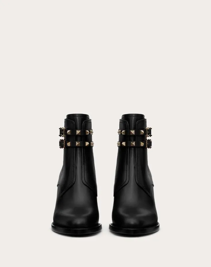 Valentino Boots Woman Rockstud Calfskin Ankle Boot 70 Mm For Woman In Black Black Valentino Boots Woman Rockstud Calfskin Ankle Boot 70 Mm For Woman In Black Black