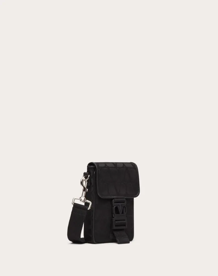 Valentino Clutches And Pouches Man Toile Iconographe Shoulder Bag In Technical Fabric With Leather Details For Man In Military Green Military Green Valentino Clutches And Pouches Man Toile Iconographe Shoulder Bag In Technical Fabric With Leather Details For Man In Military Green Military Green