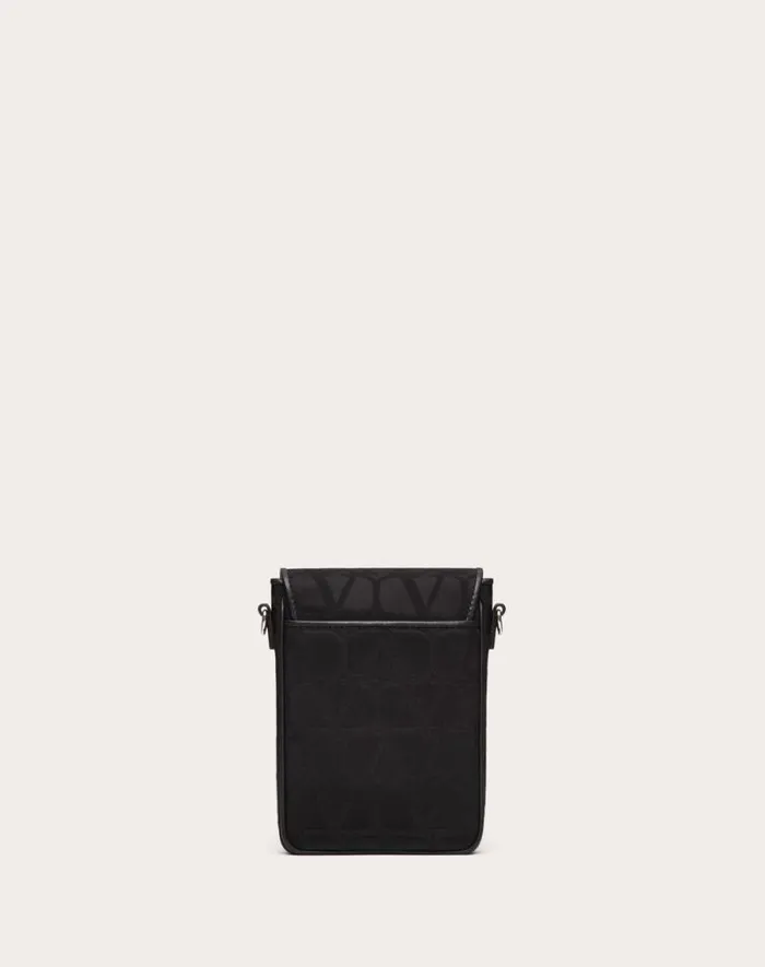 Valentino Clutches And Pouches Man Toile Iconographe Shoulder Bag In Technical Fabric With Leather Details For Man In Military Green Military Green Valentino Clutches And Pouches Man Toile Iconographe Shoulder Bag In Technical Fabric With Leather Details For Man In Military Green Military Green